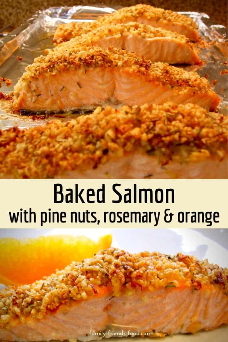 Moist, buttery fish luxuriates under a golden crust of pine nuts, seasoned with rosemary and orange zest. Quick, easy and impressive. Treat yourself!