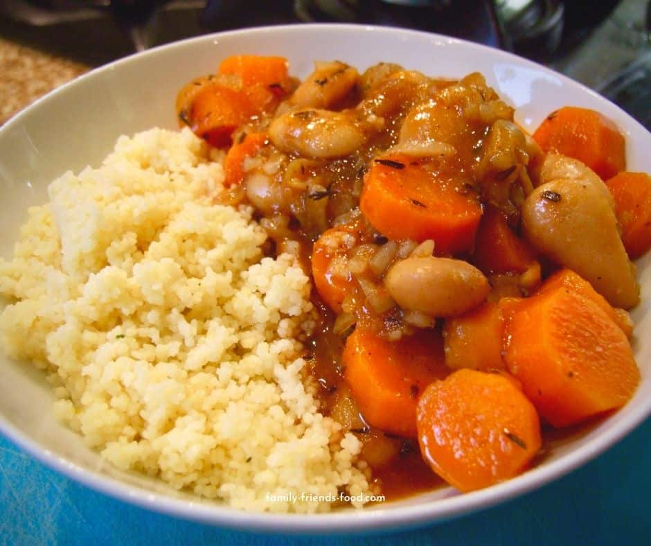 Carrot & butter-bean tagine with couscous