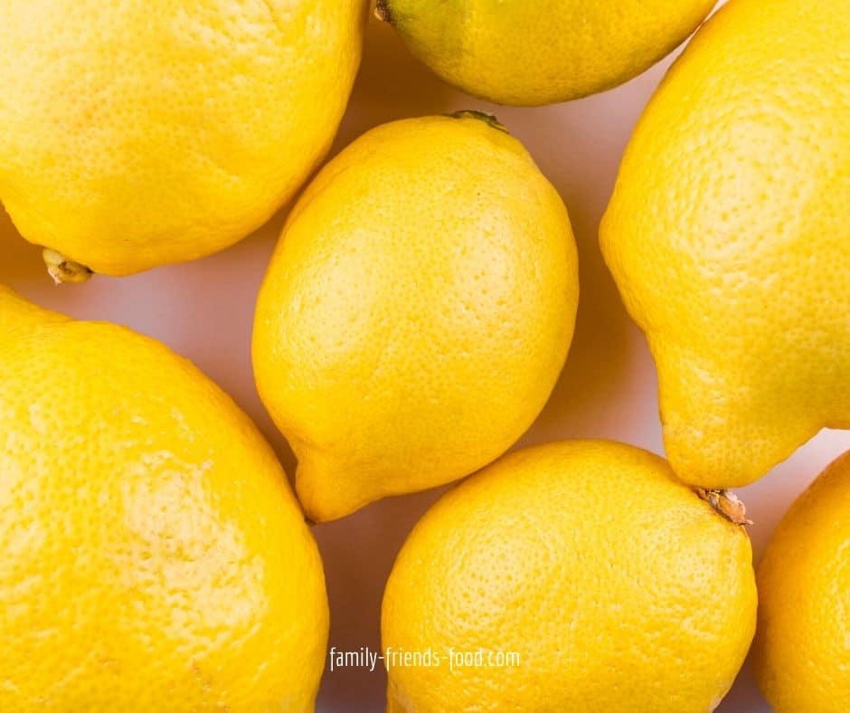 Close up of lemons on the countertop.