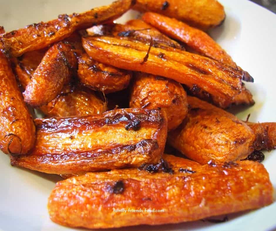 roasted carrots with orange and ginger.