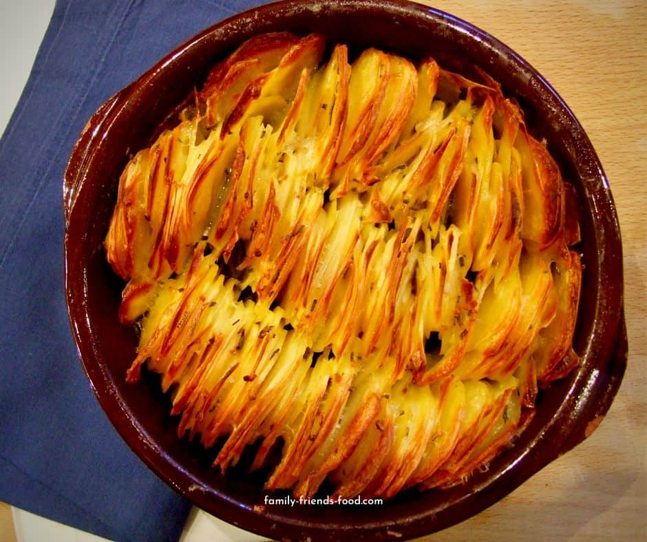 Scalloped potatoes roasted with garlic & rosemary from Helen Goldrein