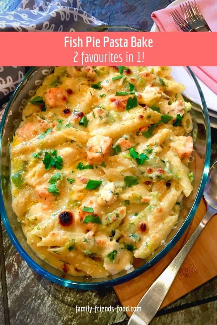 Fish pie pasta bake - 2 favourites in 1! Fish pie pasta bake combines the comforting creamy filling of a great fish pie with everyone's favourite golden-cheesy-topped pasta bake. Perfect!