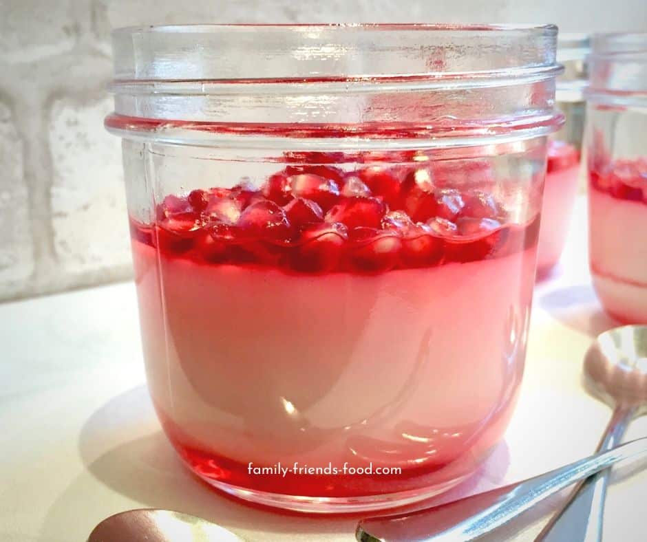 Vegan malabi - Israeli rosewater pudding with pomegranate.