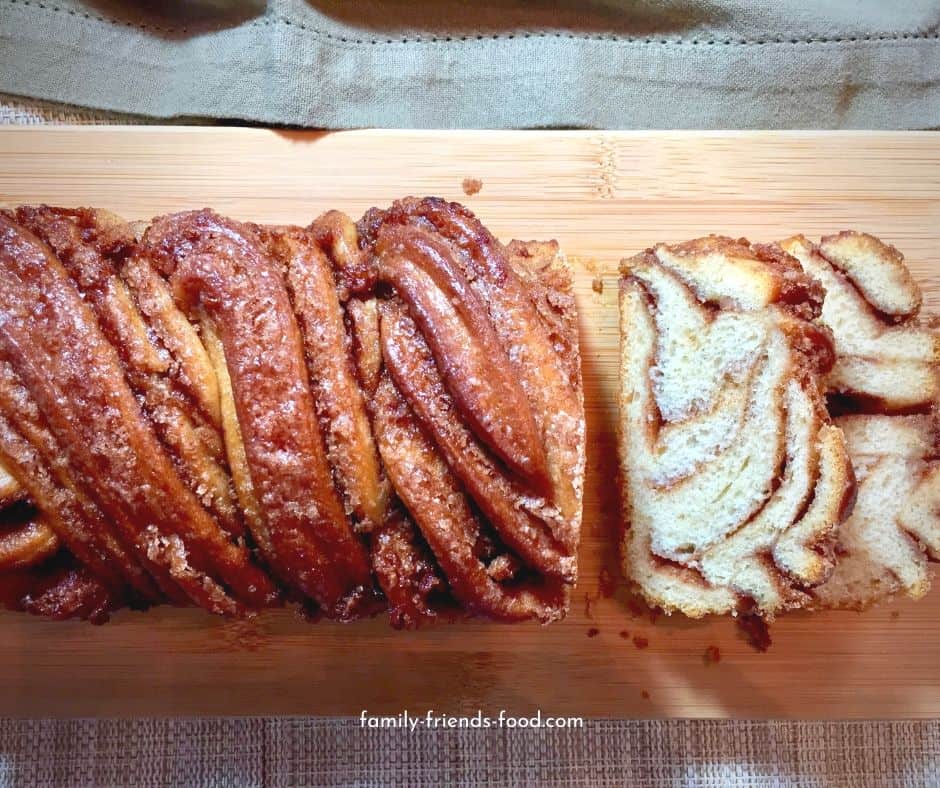 sliced Cinnamon babka.