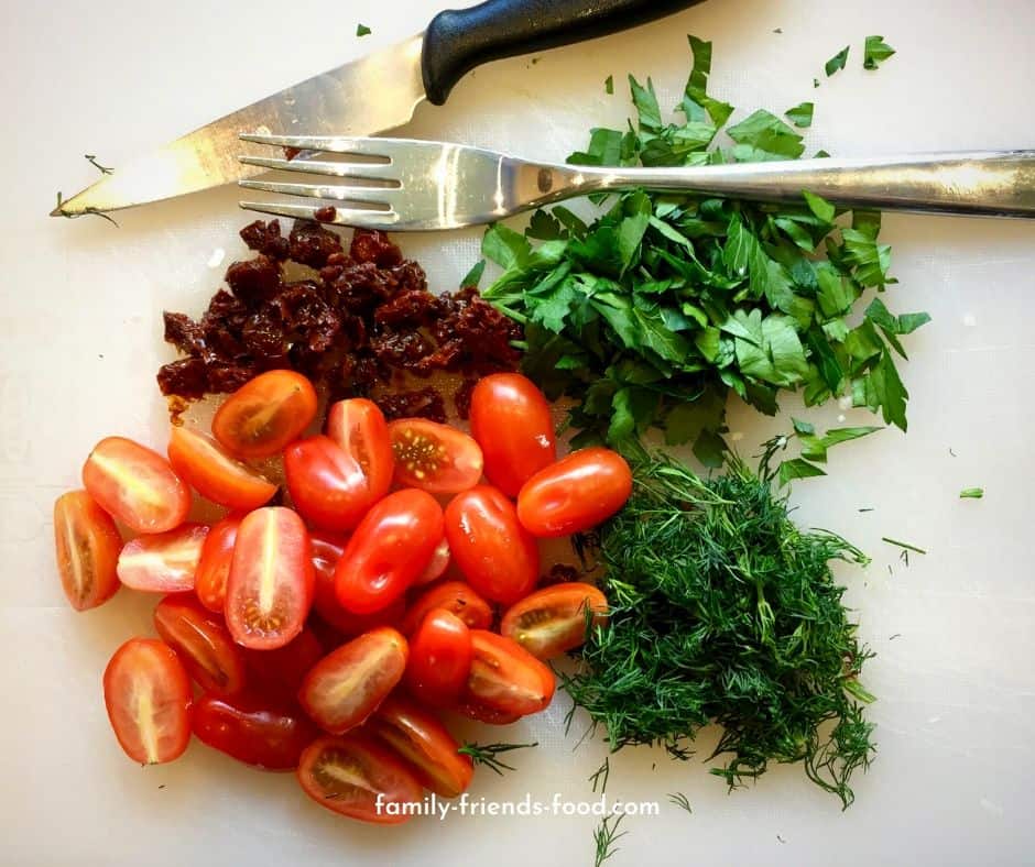 herbs and tomatoes