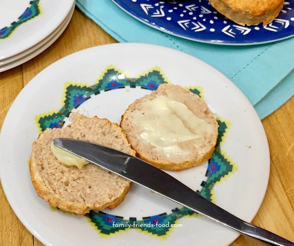 Banana scones with butter.